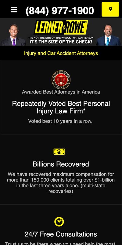 Lerner & Rowe mobile site