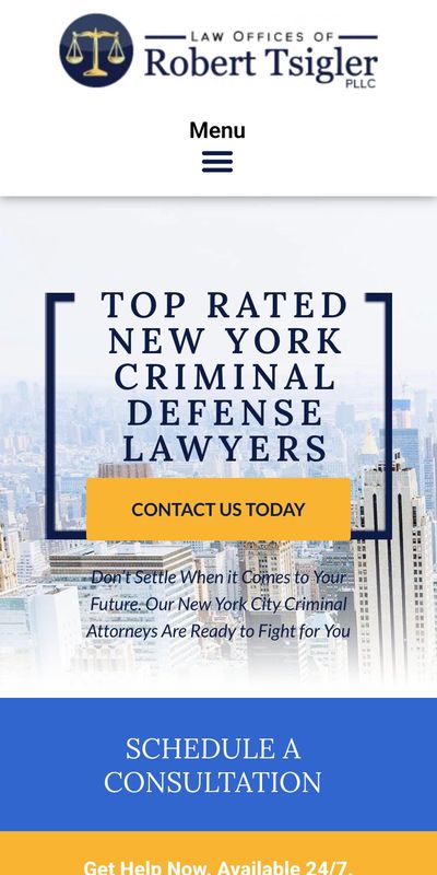 Tsigler Law mobile site