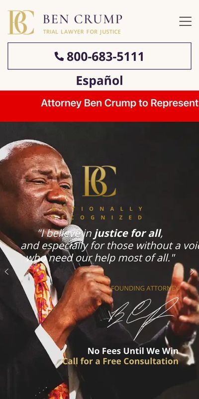 Ben Crump Law mobile site